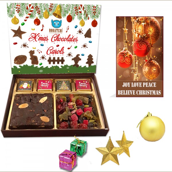 Christmas Chocolate Gift Hamper Box for Christmas Cake and Fruit Mix, Free Xmas Gifts for Christmas Tree
